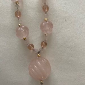 Pink quartz necklace